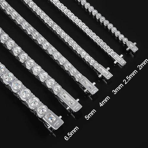 Moissanite Sterling Silver Tennis Bracelet